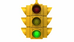 Traffic light with green light illuminated